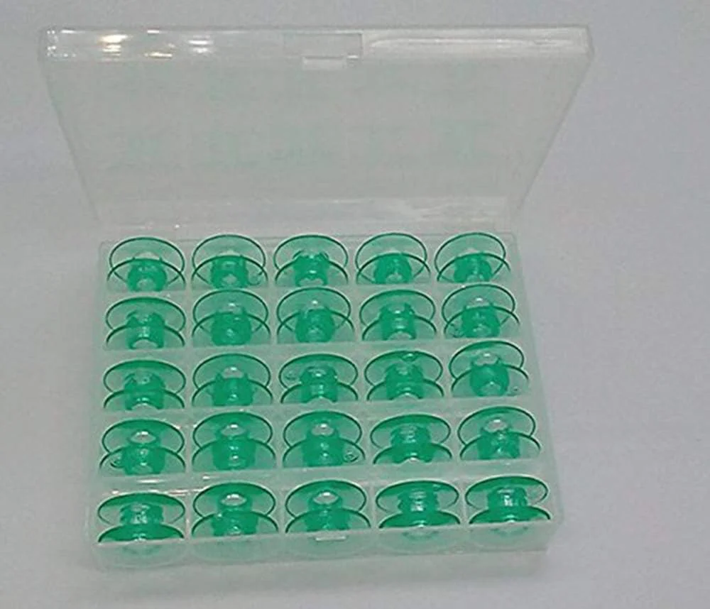 XFGWER بسته 25 عددی ماسوره سبز رنگ در جعبه برای چرخ خیاطی های وایکینگ هاسکوارنا پلاستیکی 4131825-45 XFGWER بسته 25 عددی ماسوره سبز رنگ در جعبه برای چرخ خیاطی های وایکینگ هاسکوارنا پلاستیکی 4131825-45