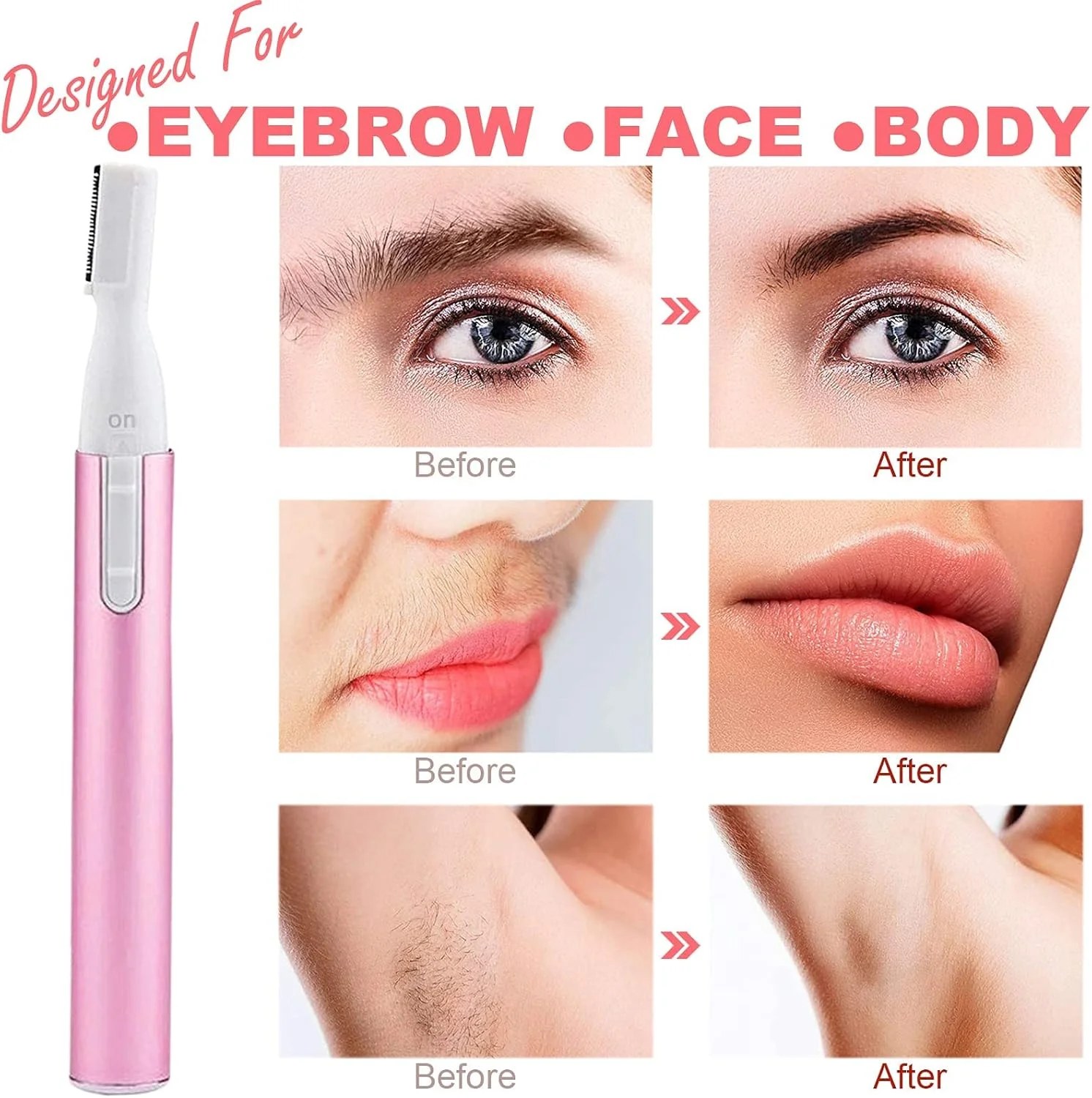 موکن برقی ابرو Arabest، از بین برنده موهای صورت با شانه، بدون ایجاد حس کشیدگی و درد، مینی اپیلاتور شخصی، تیغ ابرو برای صورت، چانه، موهای کرکی، لب ها، بدن، بازوها و پاها (صورتی) موکن برقی ابرو Arabest، از بین برنده موهای صورت با شانه، بدون ایجاد حس کشیدگی و درد، مینی اپیلاتور شخصی، تیغ ابرو برای صورت، چانه، موهای کرکی، لب ها، بدن، بازوها و پاها (صورتی)