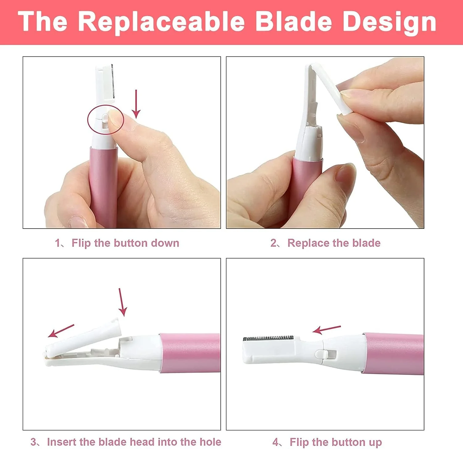 موکن برقی ابرو Arabest، از بین برنده موهای صورت با شانه، بدون ایجاد حس کشیدگی و درد، مینی اپیلاتور شخصی، تیغ ابرو برای صورت، چانه، موهای کرکی، لب ها، بدن، بازوها و پاها (صورتی) موکن برقی ابرو Arabest، از بین برنده موهای صورت با شانه، بدون ایجاد حس کشیدگی و درد، مینی اپیلاتور شخصی، تیغ ابرو برای صورت، چانه، موهای کرکی، لب ها، بدن، بازوها و پاها (صورتی)