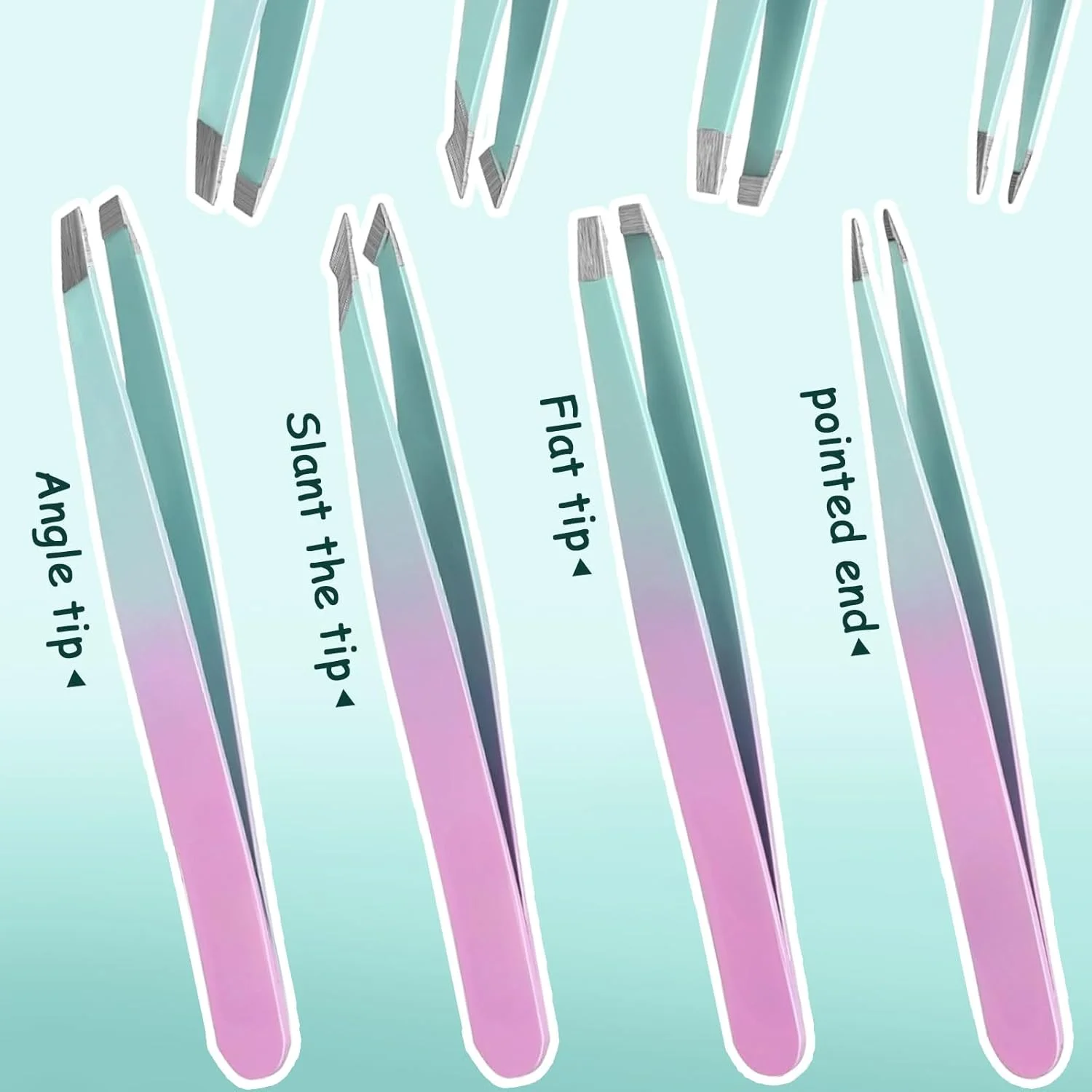 ست 7 تکه موچین ابرو با دقت بالا برای موهای صورت، ست موچین استیل ضد زنگ به همراه قیچی و تیغ برای مراقبت از ابرو ست 7 تکه موچین ابرو با دقت بالا برای موهای صورت، ست موچین استیل ضد زنگ به همراه قیچی و تیغ برای مراقبت از ابرو