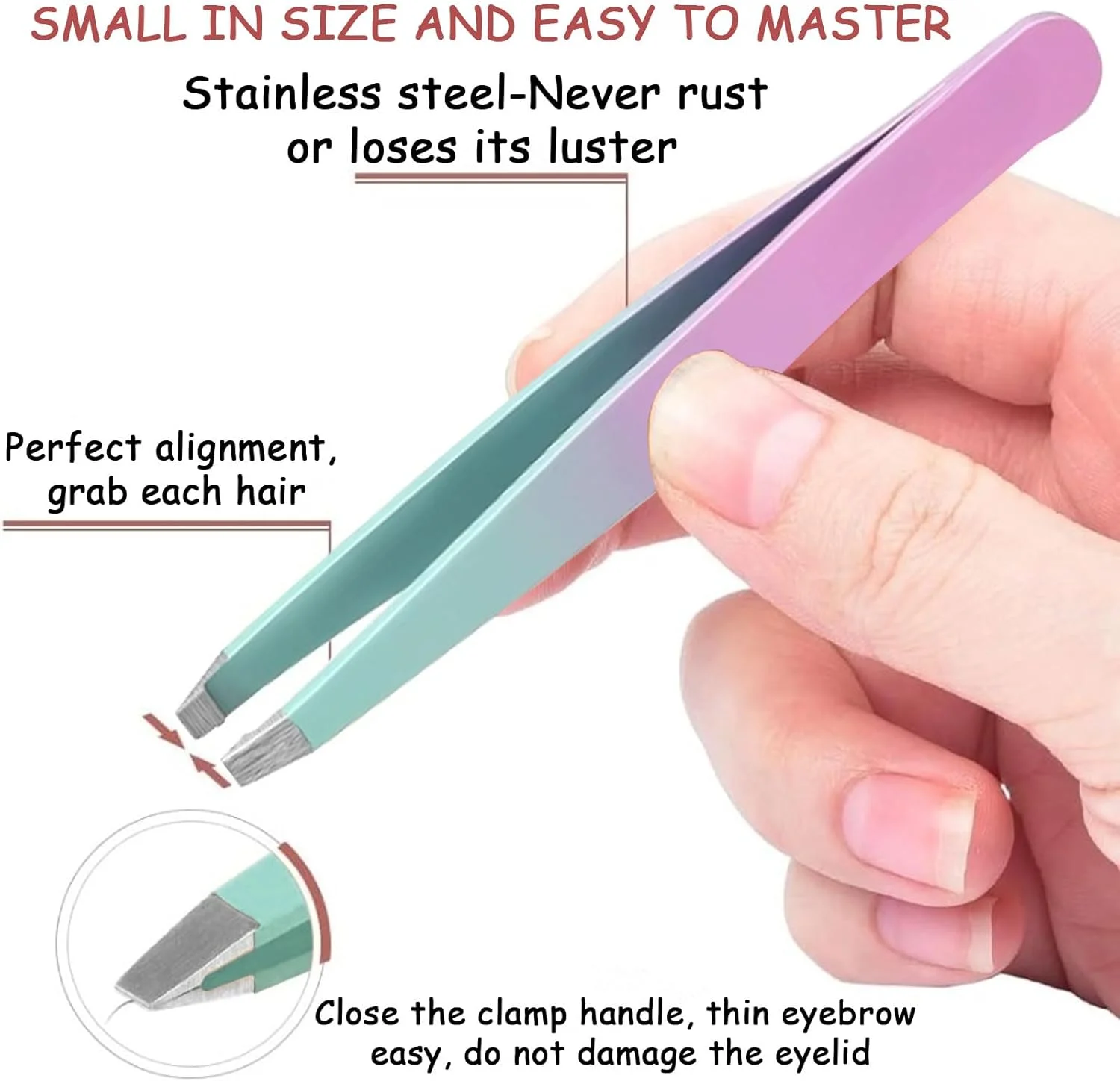 ست 7 تکه موچین ابرو با دقت بالا برای موهای صورت، ست موچین استیل ضد زنگ به همراه قیچی و تیغ برای مراقبت از ابرو ست 7 تکه موچین ابرو با دقت بالا برای موهای صورت، ست موچین استیل ضد زنگ به همراه قیچی و تیغ برای مراقبت از ابرو