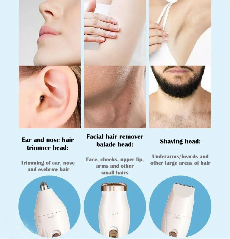 دستگاه موبر صورت 3 در 1 زنانه - موزن ابرو و بینی قابل شارژ، تیغ صورت برقی برای پوست های حساس، لب بالا، بیکینی، زیر بغل، پاها دستگاه موبر صورت 3 در 1 زنانه - موزن ابرو و بینی قابل شارژ، تیغ صورت برقی برای پوست های حساس، لب بالا، بیکینی، زیر بغل، پاها