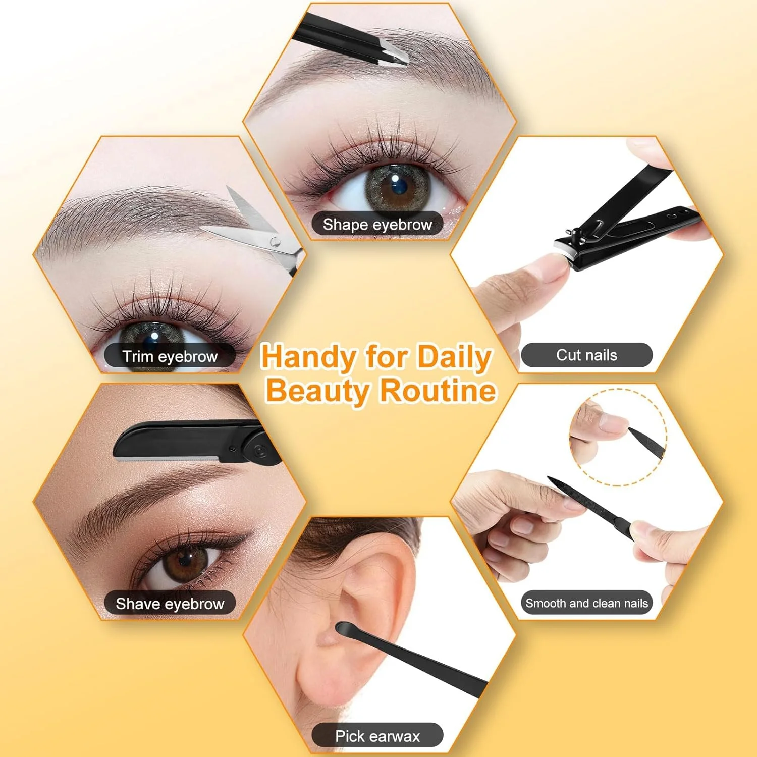 ست 9 تکه موچین و ناخن گیر حرفه ای، موچین های دقیق استیل ضد زنگ، قیچی منحنی، تیغ ابرو، ناخن گیر با کیف چرمی مسافرتی ست 9 تکه موچین و ناخن گیر حرفه ای، موچین های دقیق استیل ضد زنگ، قیچی منحنی، تیغ ابرو، ناخن گیر با کیف چرمی مسافرتی