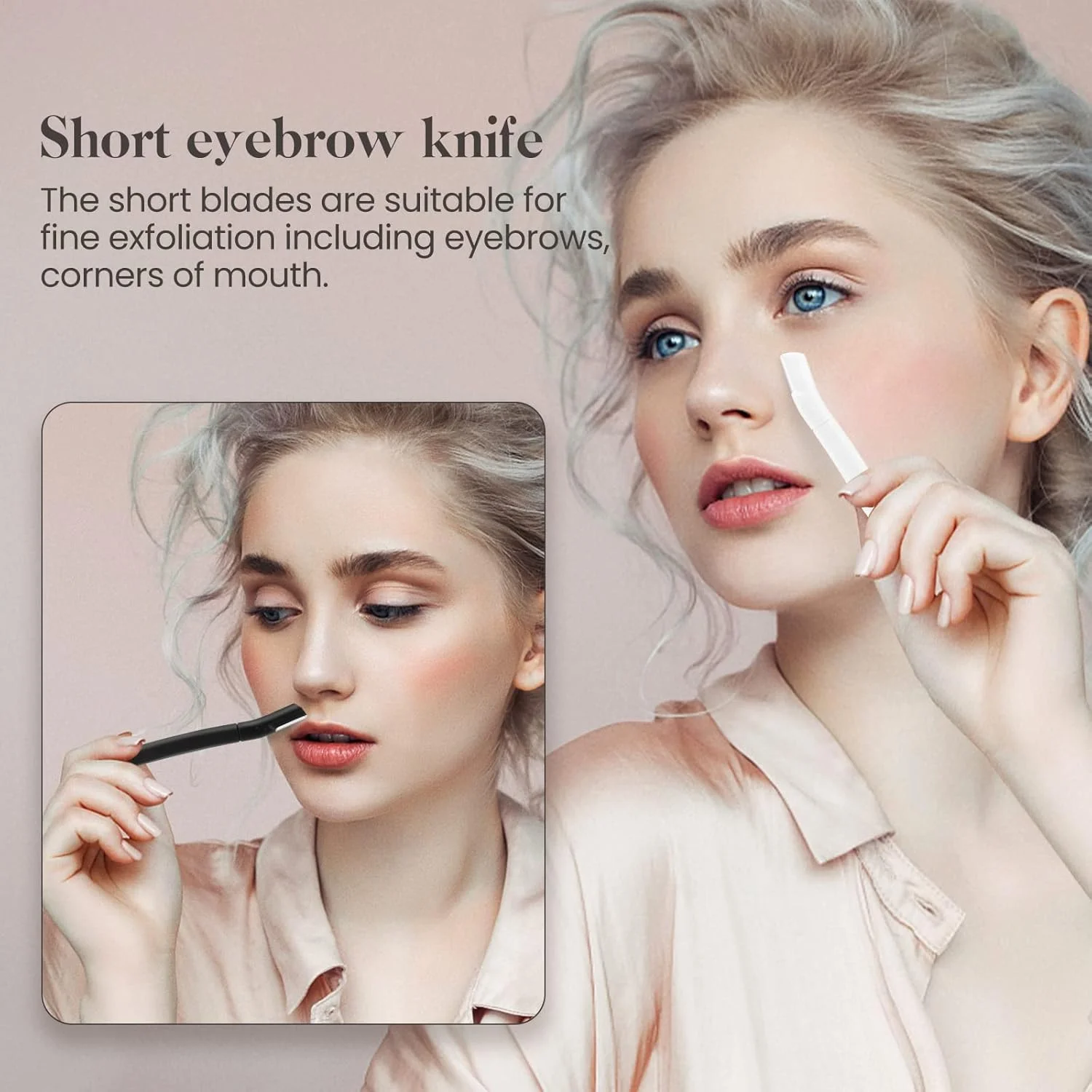 تیغ ابرو و صورت 8 عددی، تیغ های حرفه ای صورت برای موهای صورت زنان، اصلاح کننده ابرو، از بین بردن کرک هلو، درماپلنر برای لایه برداری و شاداب کردن پوست (سفید، سیاه) تیغ ابرو و صورت 8 عددی، تیغ های حرفه ای صورت برای موهای صورت زنان، اصلاح کننده ابرو، از بین بردن کرک هلو، درماپلنر برای لایه برداری و شاداب کردن پوست (سفید، سیاه)