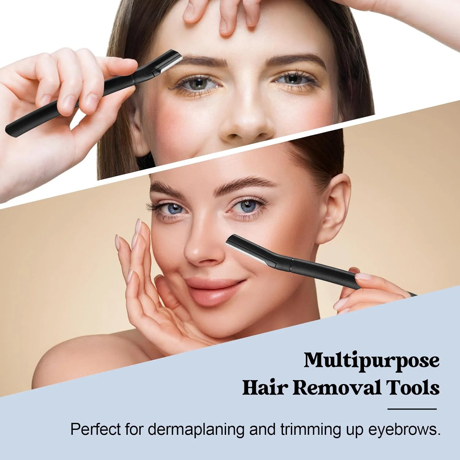 ست 6 عددی تیغ ابرو، تیغ صورت برای زنان و مردان، ابزار چند منظوره درماپلنینگ، موزن ابرو، تیغ صورت با پوشش محافظ، 3 عدد دسته بلند و 3 عدد دسته کوتاه (مشکی) ست 6 عددی تیغ ابرو، تیغ صورت برای زنان و مردان، ابزار چند منظوره درماپلنینگ، موزن ابرو، تیغ صورت با پوشش محافظ، 3 عدد دسته بلند و 3 عدد دسته کوتاه (مشکی)