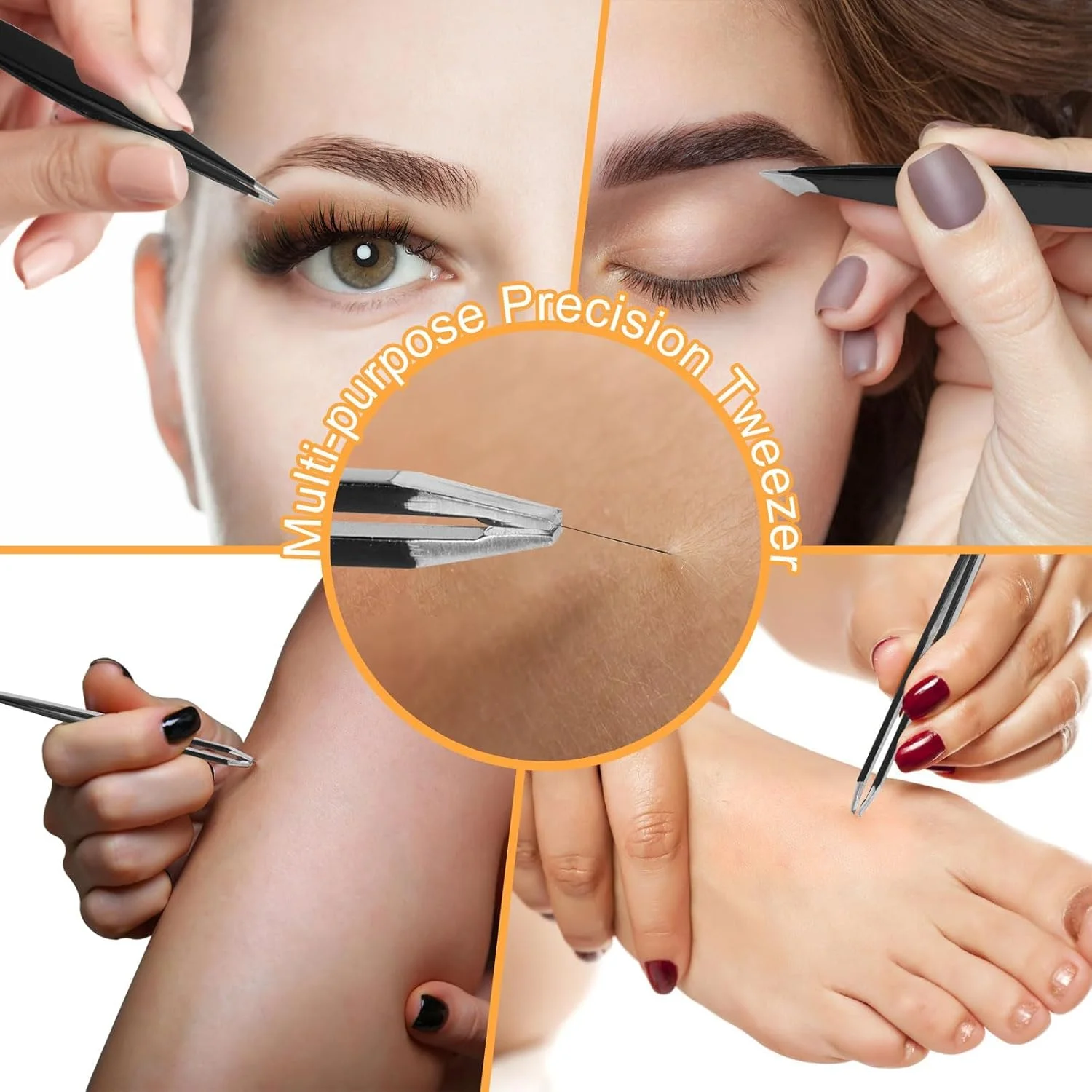 ست 9 تکه موچین و ناخن گیر حرفه ای، موچین های دقیق استیل ضد زنگ، قیچی منحنی، تیغ ابرو، ناخن گیر با کیف چرمی مسافرتی ست 9 تکه موچین و ناخن گیر حرفه ای، موچین های دقیق استیل ضد زنگ، قیچی منحنی، تیغ ابرو، ناخن گیر با کیف چرمی مسافرتی