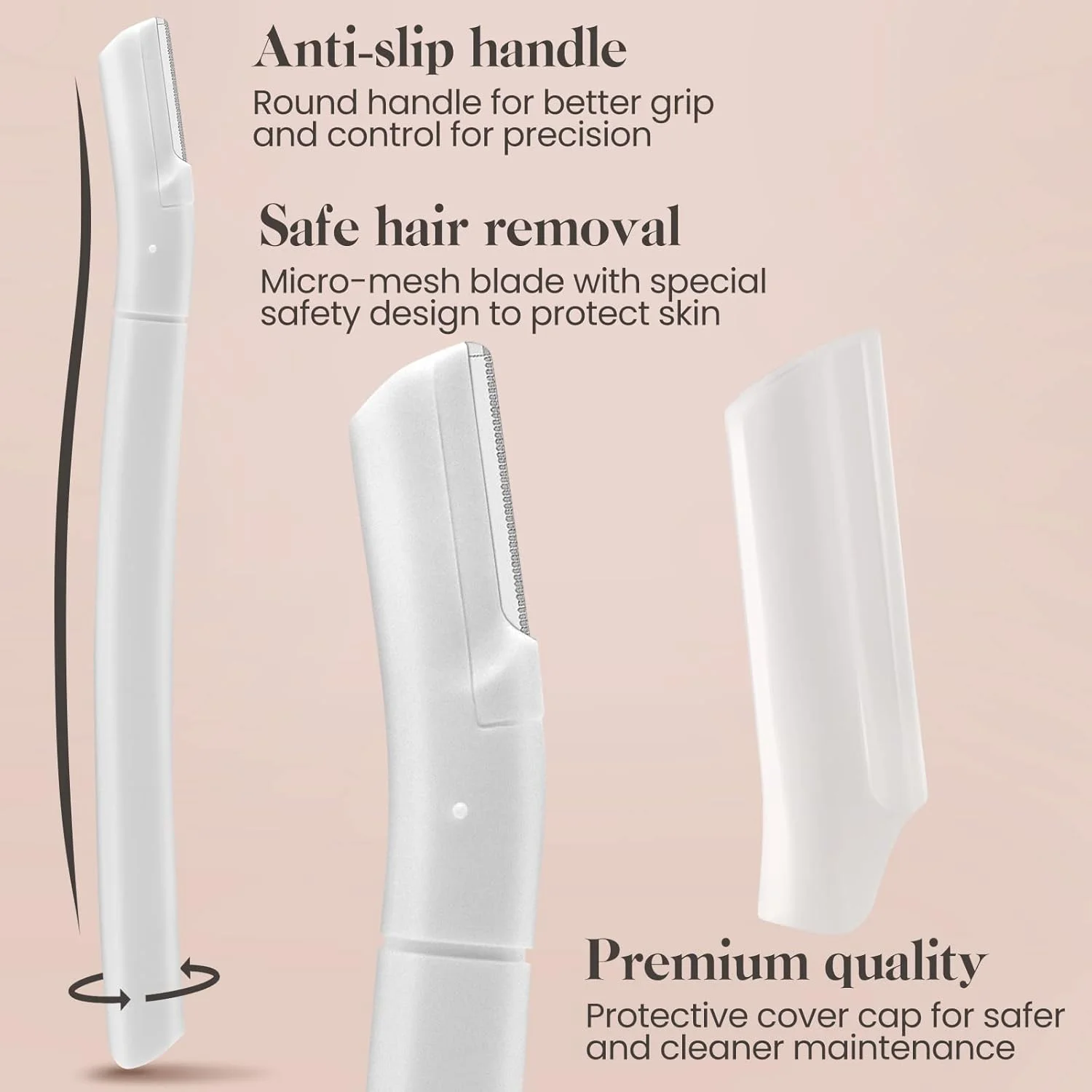 تیغ ابرو و صورت 8 عددی، تیغ های حرفه ای صورت برای موهای صورت زنان، اصلاح کننده ابرو، از بین بردن کرک هلو، درماپلنر برای لایه برداری و شاداب کردن پوست (سفید، سیاه) تیغ ابرو و صورت 8 عددی، تیغ های حرفه ای صورت برای موهای صورت زنان، اصلاح کننده ابرو، از بین بردن کرک هلو، درماپلنر برای لایه برداری و شاداب کردن پوست (سفید، سیاه)