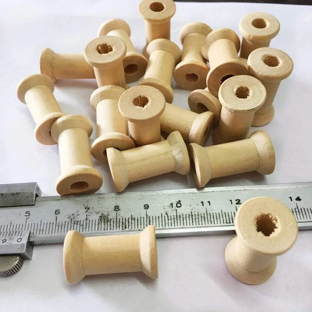 20 عدد قرقره نخ چوبی خالی 16mm x 27mm برای نخ دندان، گلدوزی، نخ خیاطی، روبان، سازماندهی نخ ماهیگیری، رنگ چوب طبیعی 20 عدد قرقره نخ چوبی خالی 16mm x 27mm برای نخ دندان، گلدوزی، نخ خیاطی، روبان، سازماندهی نخ ماهیگیری، رنگ چوب طبیعی