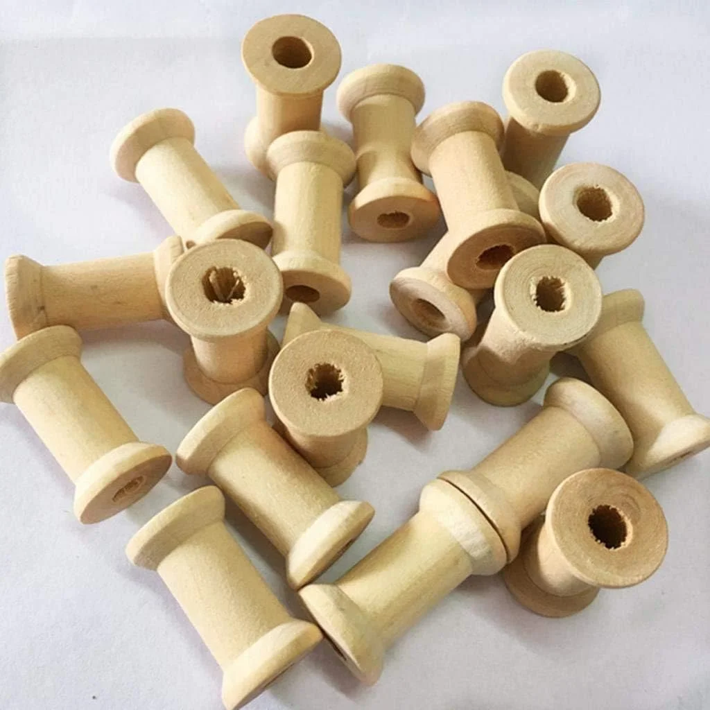 20 عدد قرقره نخ چوبی خالی 16mm x 27mm برای نخ دندان، گلدوزی، نخ خیاطی، روبان، سازماندهی نخ ماهیگیری، رنگ چوب طبیعی 20 عدد قرقره نخ چوبی خالی 16mm x 27mm برای نخ دندان، گلدوزی، نخ خیاطی، روبان، سازماندهی نخ ماهیگیری، رنگ چوب طبیعی