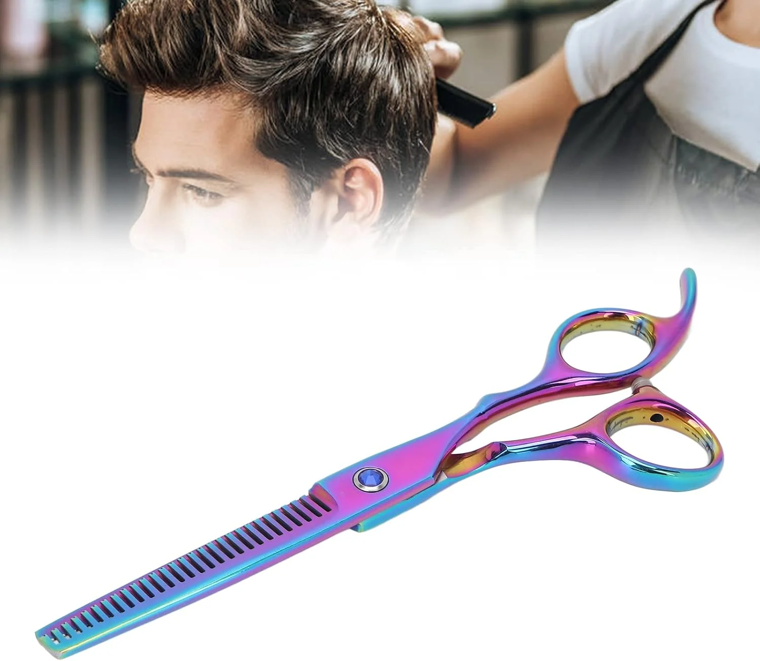 قیچی پیتاژ مو، قیچی کوتاهی مو 6 اینچی با استفاده آسان، فولاد ضد زنگ بادوام برای مردان، زنان و کودکان (قیچی دندانه دار)