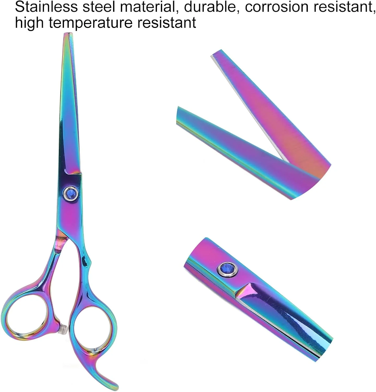 قیچی پیتاژ مو، قیچی کوتاهی مو 6 اینچی با استفاده آسان، استیل ضد زنگ بادوام برای مردان، زنان و کودکان (برش تخت)