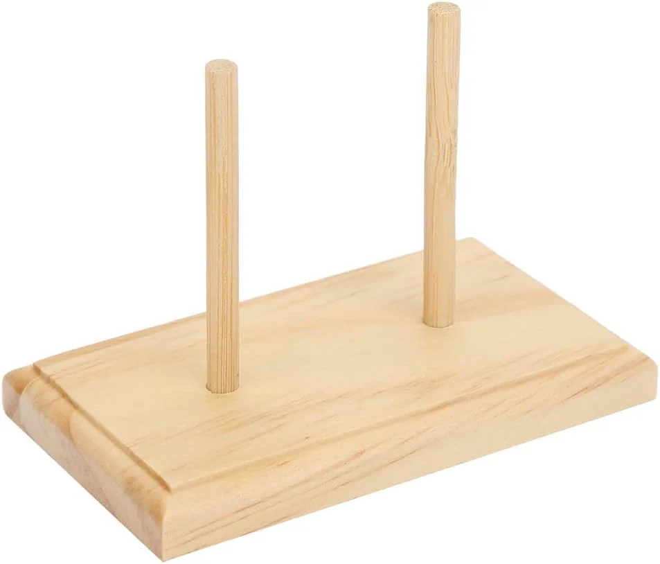 نگهدارنده قرقره چوبی، استند سازمان دهنده نخ گلدوزی با 2 میله، ابزار خیاطی DIY برای نگهدارنده نخ خانگی، محل نگهداری قرقره