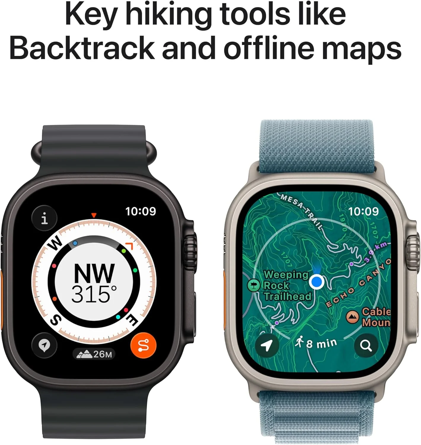 ساعت هوشمند Apple Watch Ultra 3 GPS + Cellular 49mm مناسب دویدن و ورزش های چندگانه با بدنه تیتانیومی مشکی مقاوم و بند آلپاین مشکی - سایز متوسط. ردیابی پیشرفته سلامت و تناسب اندام