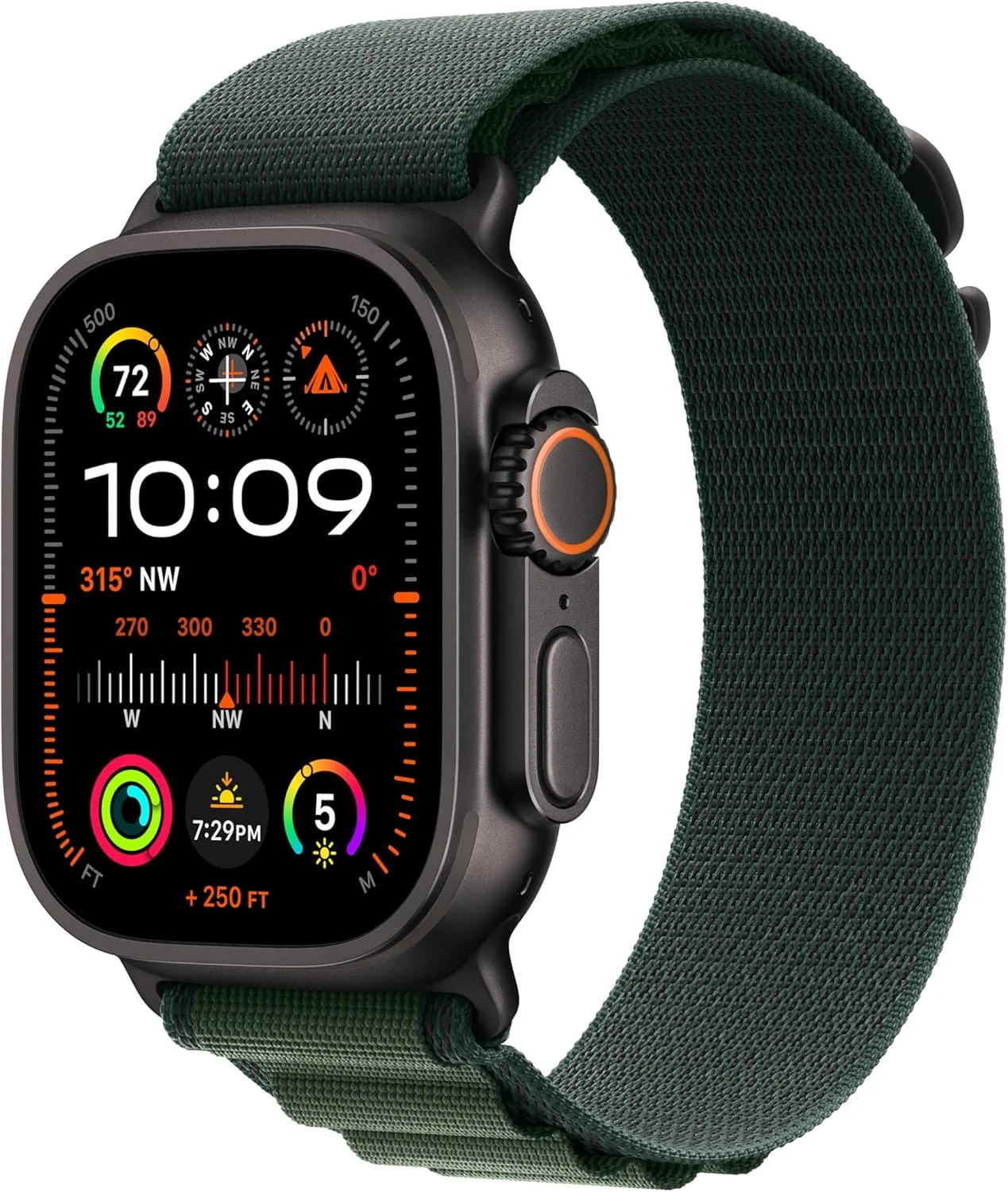 ساعت هوشمند Apple Watch Ultra 2 GPS + Cellular 49mm، ساعت ورزشی با قاب تیتانیومی مشکی مقاوم و حلقه آلپاین سبز تیره - M. ردیاب تناسب اندام، GPS دقیق، عمر باتری فوق العاده طولانی، کربن خنثی ساعت هوشمند Apple Watch Ultra 2 GPS + Cellular 49mm، ساعت ورزشی با قاب تیتانیومی مشکی مقاوم و حلقه آلپاین سبز تیره - M. ردیاب تناسب اندام، GPS دقیق، عمر باتری فوق العاده طولانی، کربن خنثی