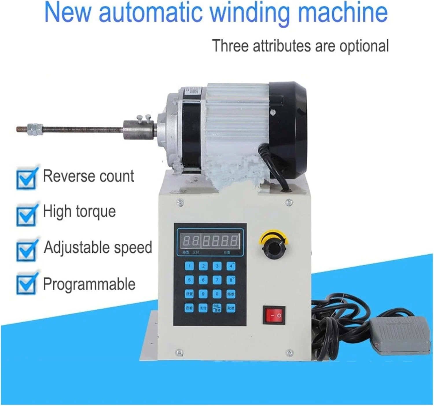 دستگاه سیم پیچ، دستگاه سیم پیچی CNC اتوماتیک کامل، دستگاه سیم پیچی اتوماتیک با سرعت قابل تنظیم، دستگاه سیم پیچی گشتاور بالا (500 وات) دستگاه سیم پیچ، دستگاه سیم پیچی CNC اتوماتیک کامل، دستگاه سیم پیچی اتوماتیک با سرعت قابل تنظیم، دستگاه سیم پیچی گشتاور بالا (500 وات)