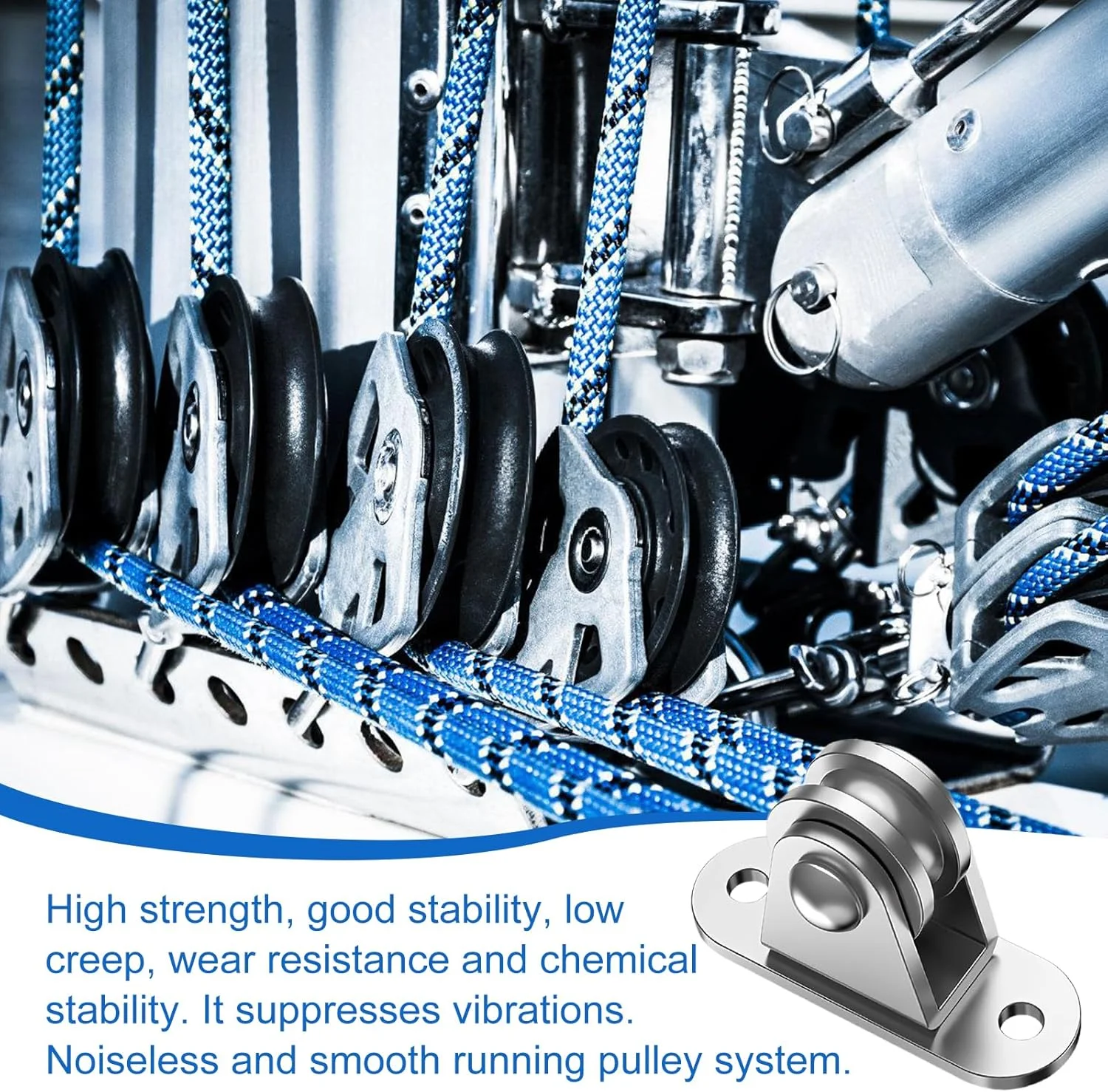 مجموعه 4 عددی قرقره فلزی VEGOATY، قرقره 6 میلی متری برای طناب، قرقره با بلبرینگ دوبلکس، بلوک قرقره ساخته شده از فولاد کربنی، قرقره کابل با بلبرینگ برای جابجایی و حرکت مواد