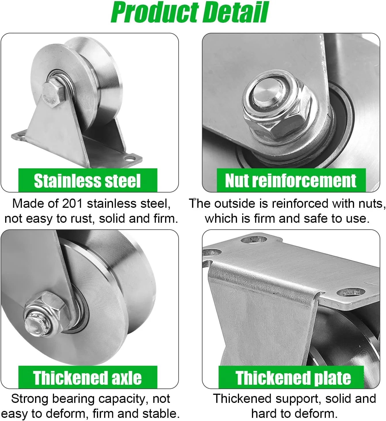 بسته 2 عددی قرقره های V-شکل با بلبرینگ، قرقره طناب های فولادی برای دروازه های کشویی، قرقره جرثقیل بالابر استیل ضد زنگ 304 به قطر 61 میلی متر، پیچ ها با ظرفیت بار 180 کیلوگرم، برای بلبرینگ، درب غلتکی