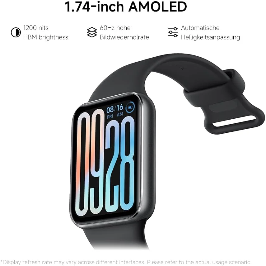 شیائومی اسمارت بند 9 پرو مشکی آبسیدین | نمایشگر 1.74 اینچی با حاشیه باریک | عمر باتری فوق العاده طولانی 21 روزه | مدیریت سلامت | تجزیه و تحلیل حرفه ای تمرین