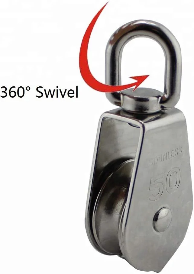 TMKJZL قرقره 5 عددی استیل ضد زنگ 304 تک قرقره گردان 15 میلی متر 20 میلی متر 32 میلی متر 50 میلی متر سخت افزار طناب کشی سنگین بلوک قرقره طناب بالابر گردان برای سیستم قرقره بدنسازی، تجهیزات بدنسازی (20 میلی متر)