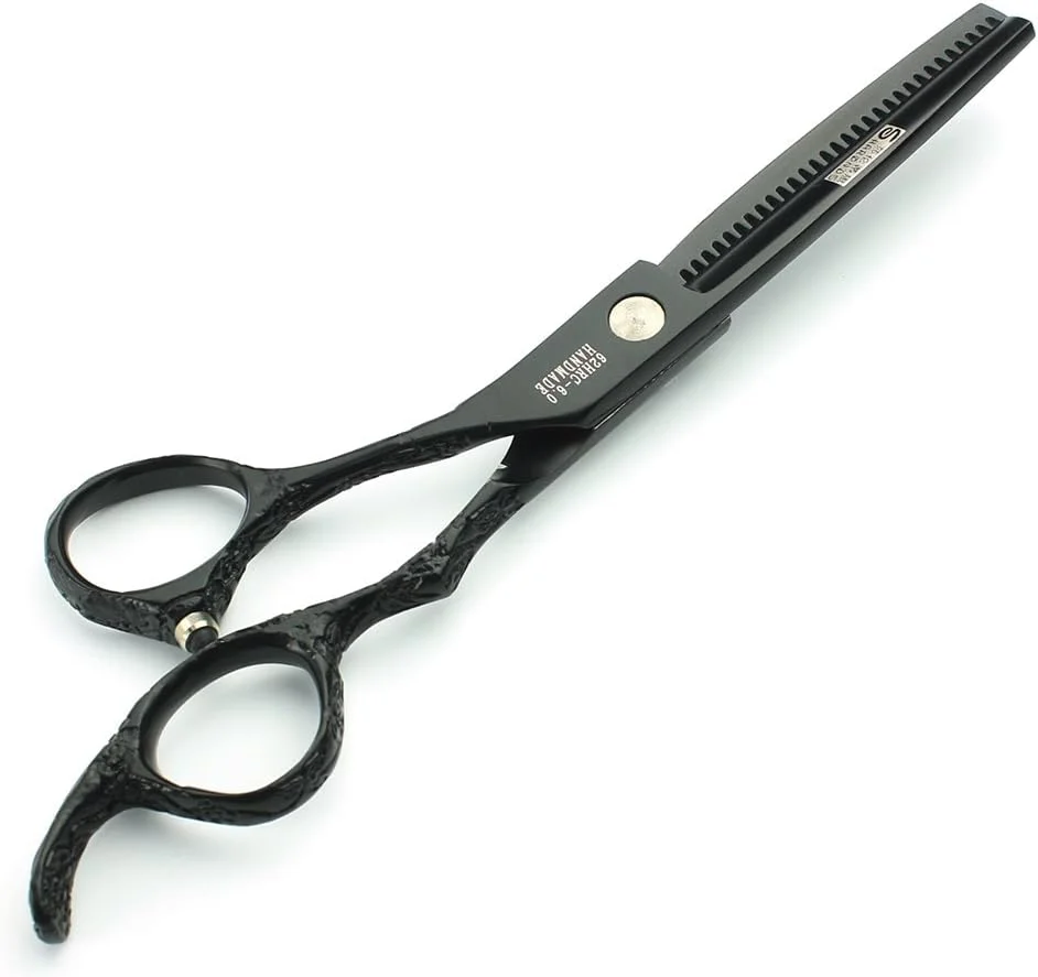 قیچی پیتاژ مو 6 اینچی مخصوص دست چپ، آرایشگری ژاپنی، قیچی مو حرفه ای، قیچی آرایشگری، قیچی پیتاژ آرایشگاه مشکی (قیچی پیتاژ)