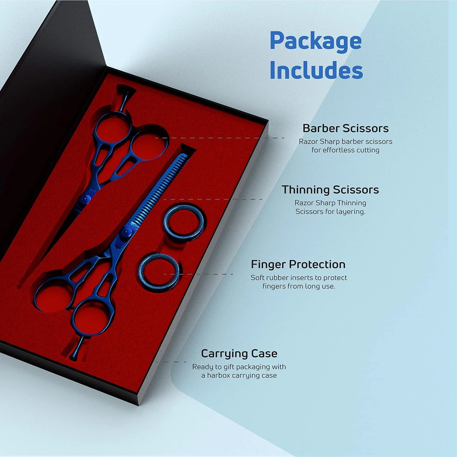 ست قیچی آرایشگری 5.5 اینچی سوورنا - قیچی های پیتاژ - روکش تیتانیوم آبی - قیچی های حرفه ای تیغه ای - قیچی های پیتاژ/کوتاهی مو استیل ضد زنگ ژاپنی برای آرایشگران/سالن ها/زنان/مردان ست قیچی آرایشگری 5.5 اینچی سوورنا - قیچی های پیتاژ - روکش تیتانیوم آبی - قیچی های حرفه ای تیغه ای - قیچی های پیتاژ/کوتاهی مو استیل ضد زنگ ژاپنی برای آرایشگران/سالن ها/زنان/مردان