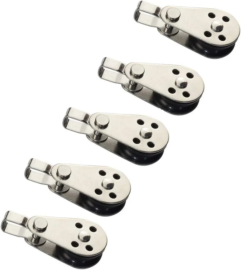 قرقره TMKJZL، بسته 5 عددی قرقره استیل ضد زنگ 316، قرقره سیم بکسل 60 میلی متری، بلوک قرقره جرثقیل سیم بکسل آویز، چرخ یدک کش سیم برای طناب 2 تا 8 میلی متری برای سیستم قرقره باشگاه، تجهیزات ورزشی