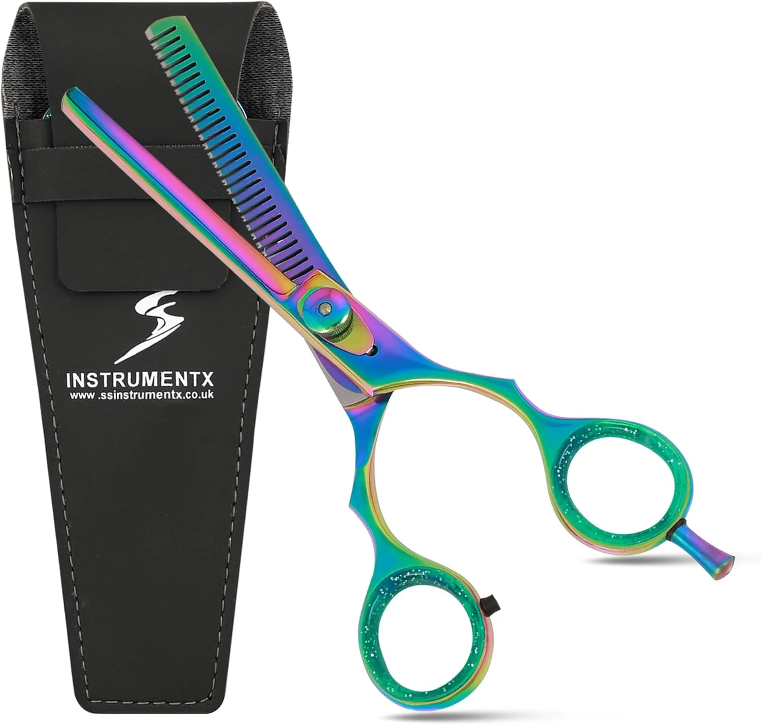 قیچی پیتاژ موی حرفه ای آرایشگری SS INSTRUMENTX مناسب آرایشگران، پیرایشگران و سالن های آرایشی (تیتانیومی 5.5 اینچ) قیچی پیتاژ موی حرفه ای آرایشگری SS INSTRUMENTX مناسب آرایشگران، پیرایشگران و سالن های آرایشی (تیتانیومی 5.5 اینچ)