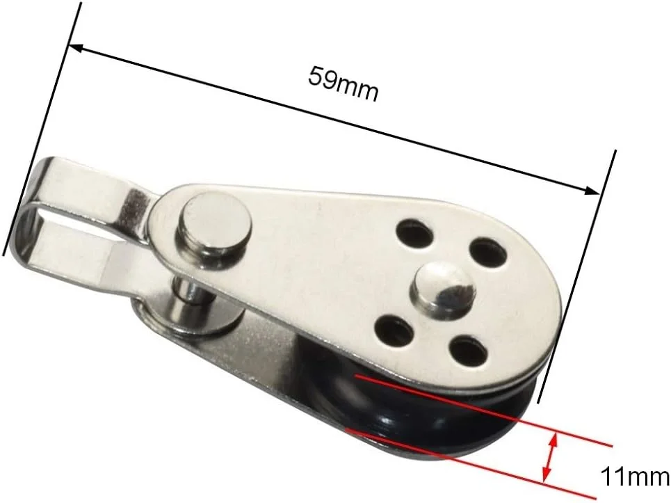 قرقره TMKJZL، بسته 5 عددی قرقره استیل ضد زنگ 316، قرقره سیم بکسل 60 میلی متری، بلوک قرقره جرثقیل سیم بکسل آویز، چرخ یدک کش سیم برای طناب 2 تا 8 میلی متری برای سیستم قرقره باشگاه، تجهیزات ورزشی