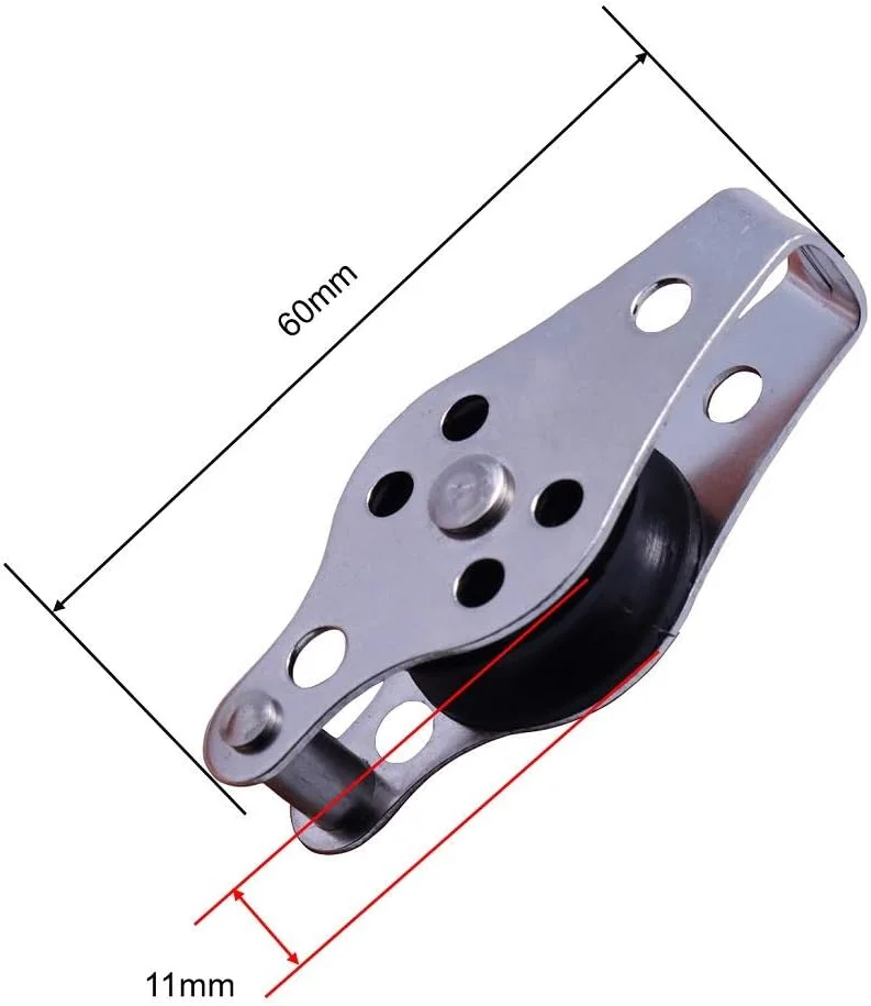 قرقره TMKJZL، 5 عدد قرقره استیل ضد زنگ 316، بلوک های 60 میلی متری، قرقره طناب، قرقره نایلونی تک چشمی برای طناب 2 تا 8 میلی متری برای سیستم قرقره بدنسازی، تجهیزات بدنسازی