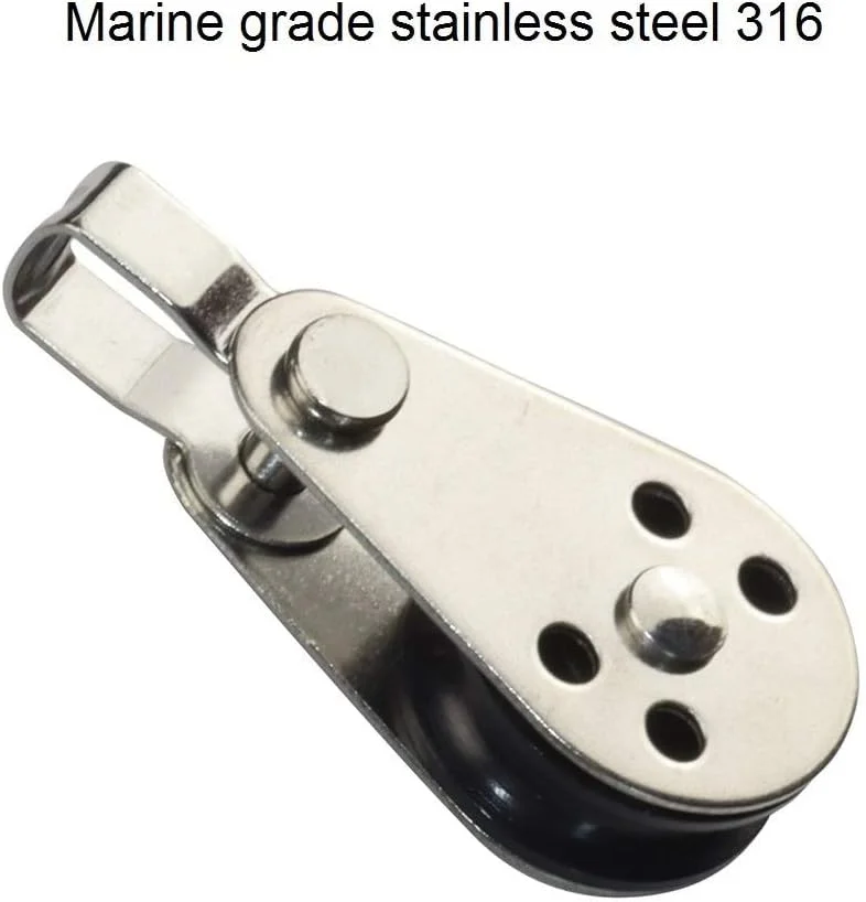 قرقره TMKJZL، بسته 5 عددی قرقره استیل ضد زنگ 316، قرقره سیم بکسل 60 میلی متری، بلوک قرقره جرثقیل سیم بکسل آویز، چرخ یدک کش سیم برای طناب 2 تا 8 میلی متری برای سیستم قرقره باشگاه، تجهیزات ورزشی