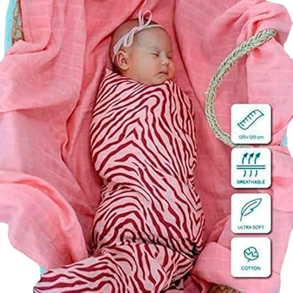 قنداق تامی لیز موسلین - طرح ببر مارسالا (120x120 سانتی متر)