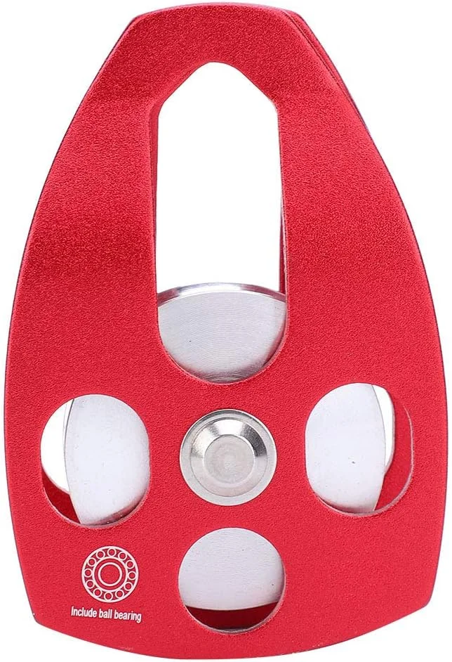 بلوک قرقره تکی 30KN Tihebeyan، قرقره بزرگ آلیاژ آلومینیوم برای نجات، صخره نوردی، کار در برج، اسکی با طناب مقعر برای حمل و نقل سنگین و کار هوایی