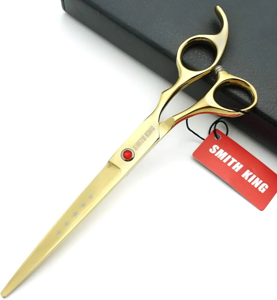 ست قیچی آرایشگری سگ اسمیت کینگ 7.0 اینچ، شامل قیچی صاف، قیچی پیتاژ و قیچی های خمیده، مجموعه 4 عددی ست قیچی آرایشگری سگ اسمیت کینگ 7.0 اینچ، شامل قیچی صاف، قیچی پیتاژ و قیچی های خمیده، مجموعه 4 عددی