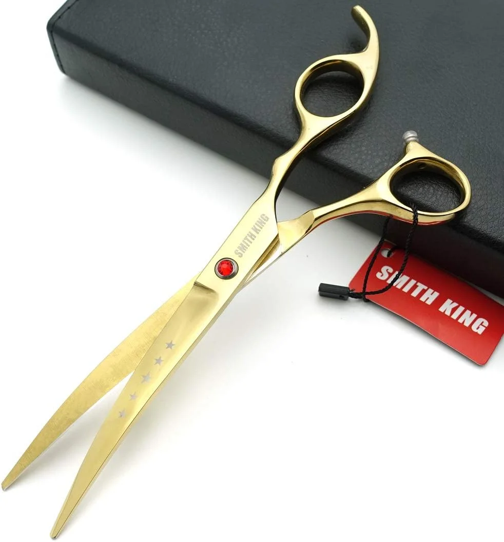 ست قیچی آرایشگری سگ اسمیت کینگ 7.0 اینچ، شامل قیچی صاف، قیچی پیتاژ و قیچی های خمیده، مجموعه 4 عددی ست قیچی آرایشگری سگ اسمیت کینگ 7.0 اینچ، شامل قیچی صاف، قیچی پیتاژ و قیچی های خمیده، مجموعه 4 عددی