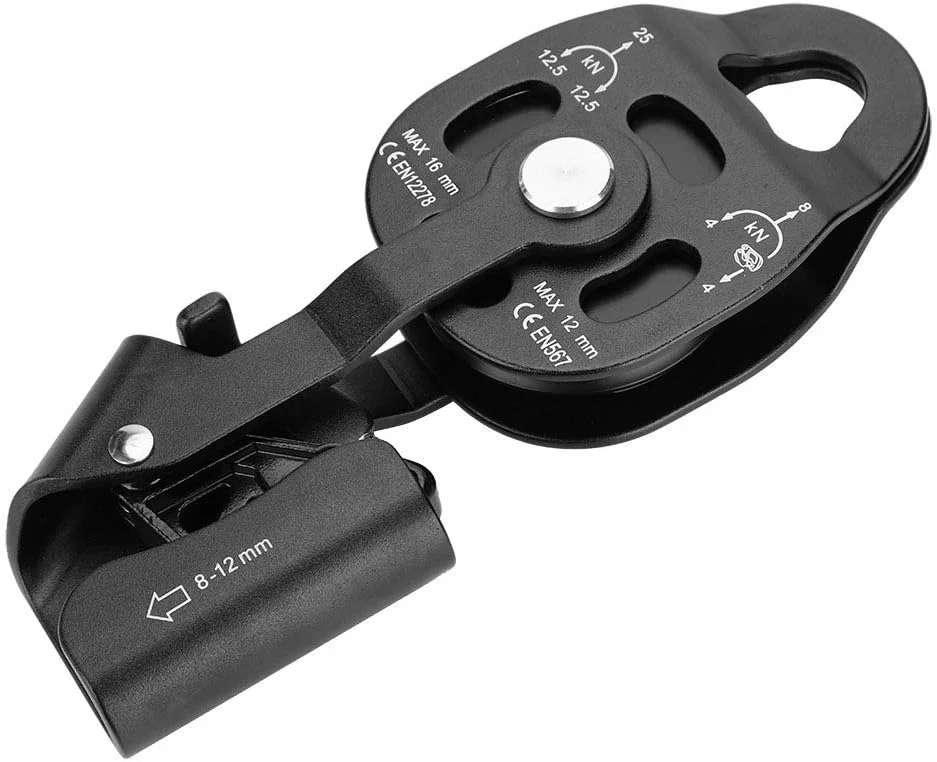 قرقره تکی تیهبیان، قرقره طناب سنگین وظیفه، چرخ غلتکی، تجهیزات ایمنی با طراحی ضد زنگ آلیاژ منیزیم برای طناب 8-12 میلی متر، نجات در فضای باز، کار در ارتفاع بالا