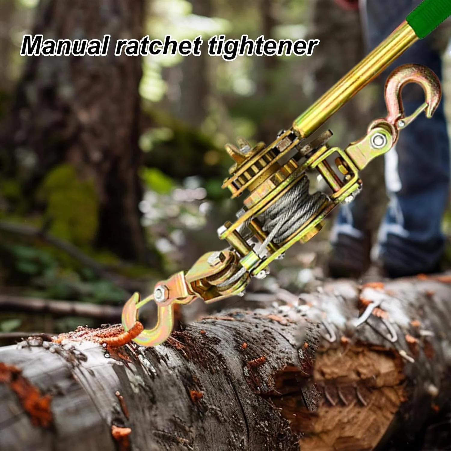 سفت کننده طناب سنگین، کشنده طناب - سفت کننده دستی طناب، قرقره храповик با چرخ دنده های تقویت شده برای حصار مزرعه، خودرو، ماشین آلات