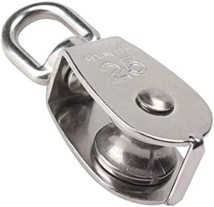 قرقره تک شیار سیم بکسل استیل ضد زنگ گردان 25 میلی متری قرقره تک شیار سیم بکسل استیل ضد زنگ گردان 25 میلی متری