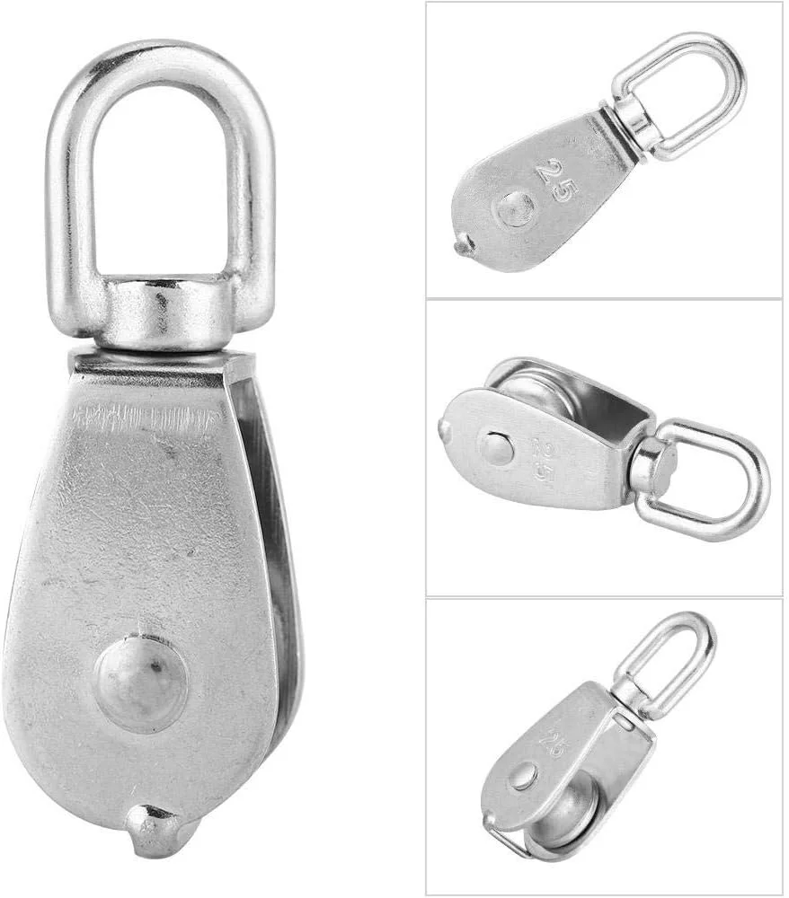 قرقره گردان برای سیم بکسل استیل ضد زنگ گرید 304 سیستم وینچ دستی