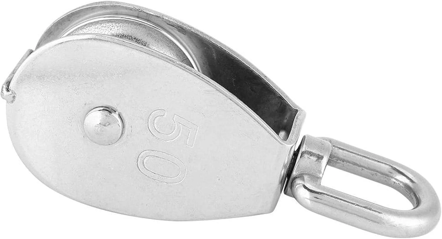 قرقره گردان، استیل ضد زنگ 304، قرقره تک چرخ سنگین برای تجهیزات طناب کشی و بالابر