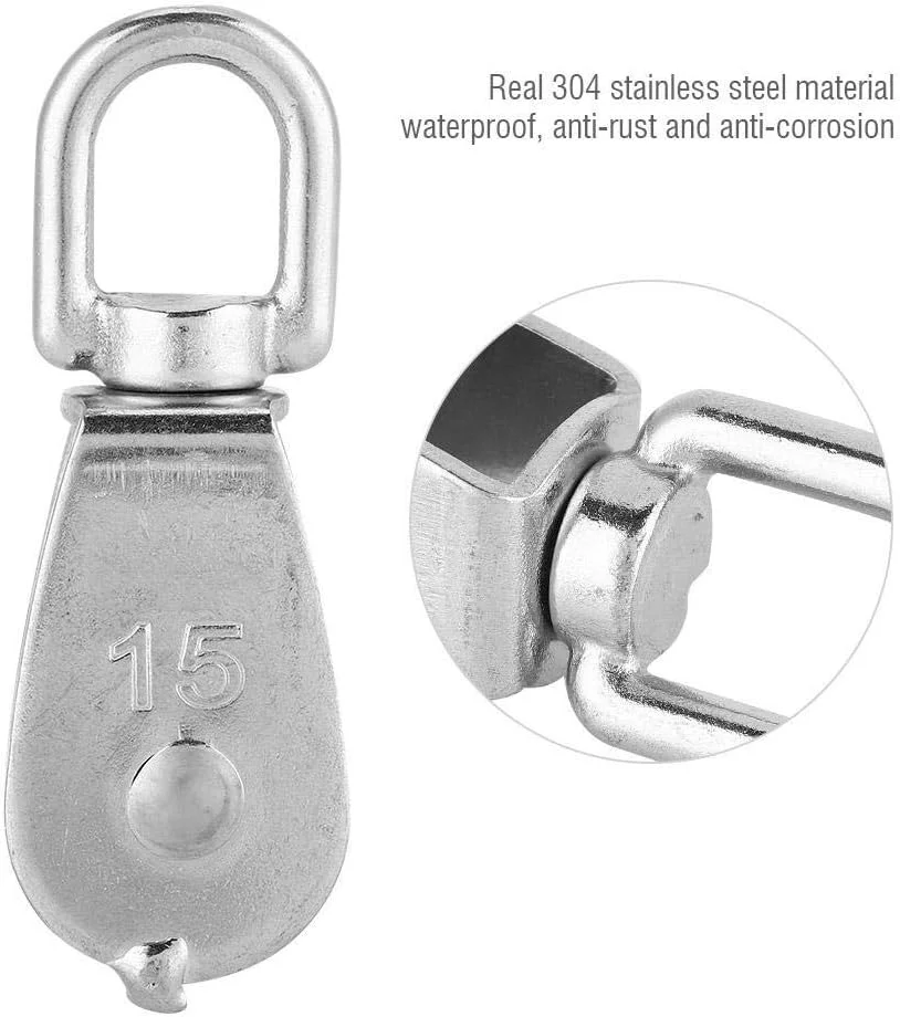 قرقره گردان برای سیم بکسل استیل ضد زنگ گرید 304 سیستم وینچ دستی