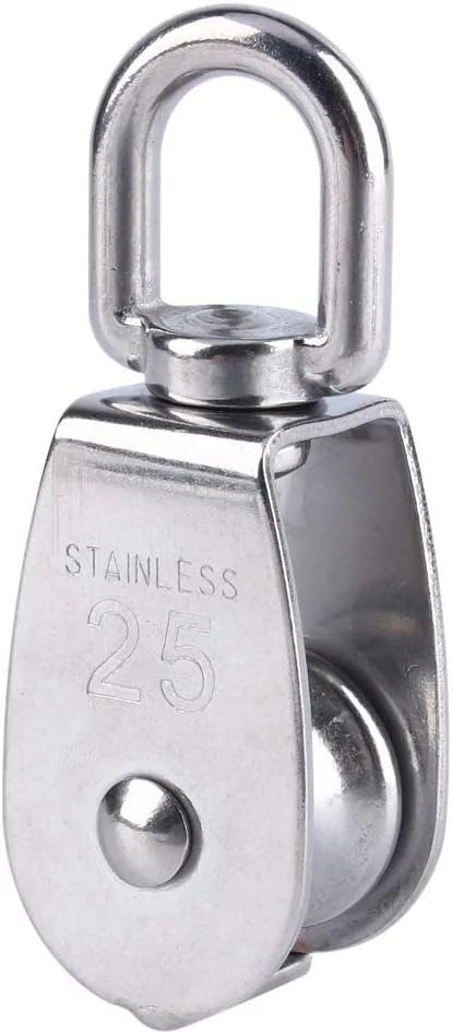 قرقره گردان طناب بالابر، قرقره استیل ضد زنگ گردان سیم بکسل 25mm/32mm، قرقره تک چرخ گردان طناب بالابر، ابزار