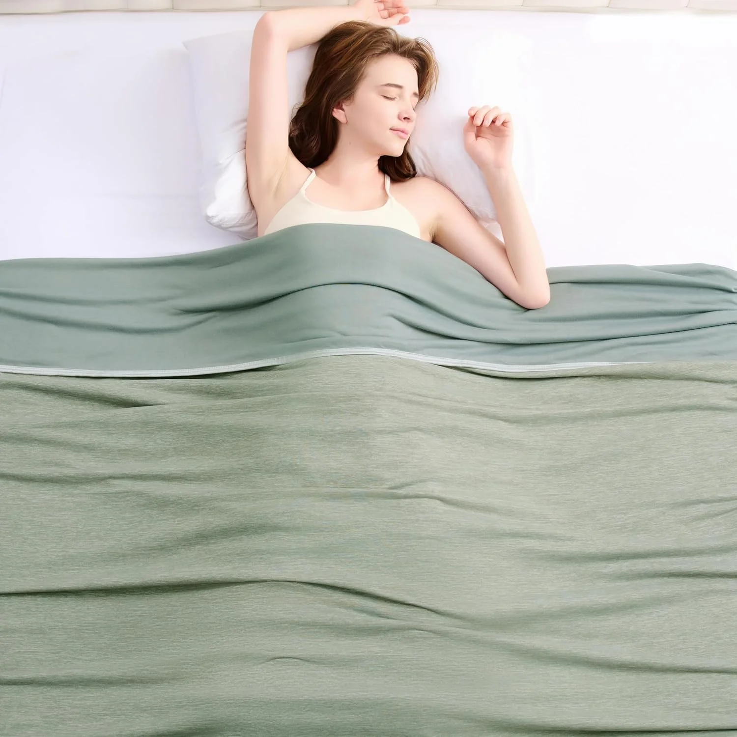 پتوی خنک کننده Topcee (سایز کوئین 228x228 سانتی متر) برای تعریق شبانه، گرما را جذب می کند تا بزرگسالان را در شب های گرم خنک نگه دارد، پتوهای خنک کننده Q-Max 0.5 برای افراد گرمایی، پتوی فوق العاده خنک و سبک وزن برای تخت