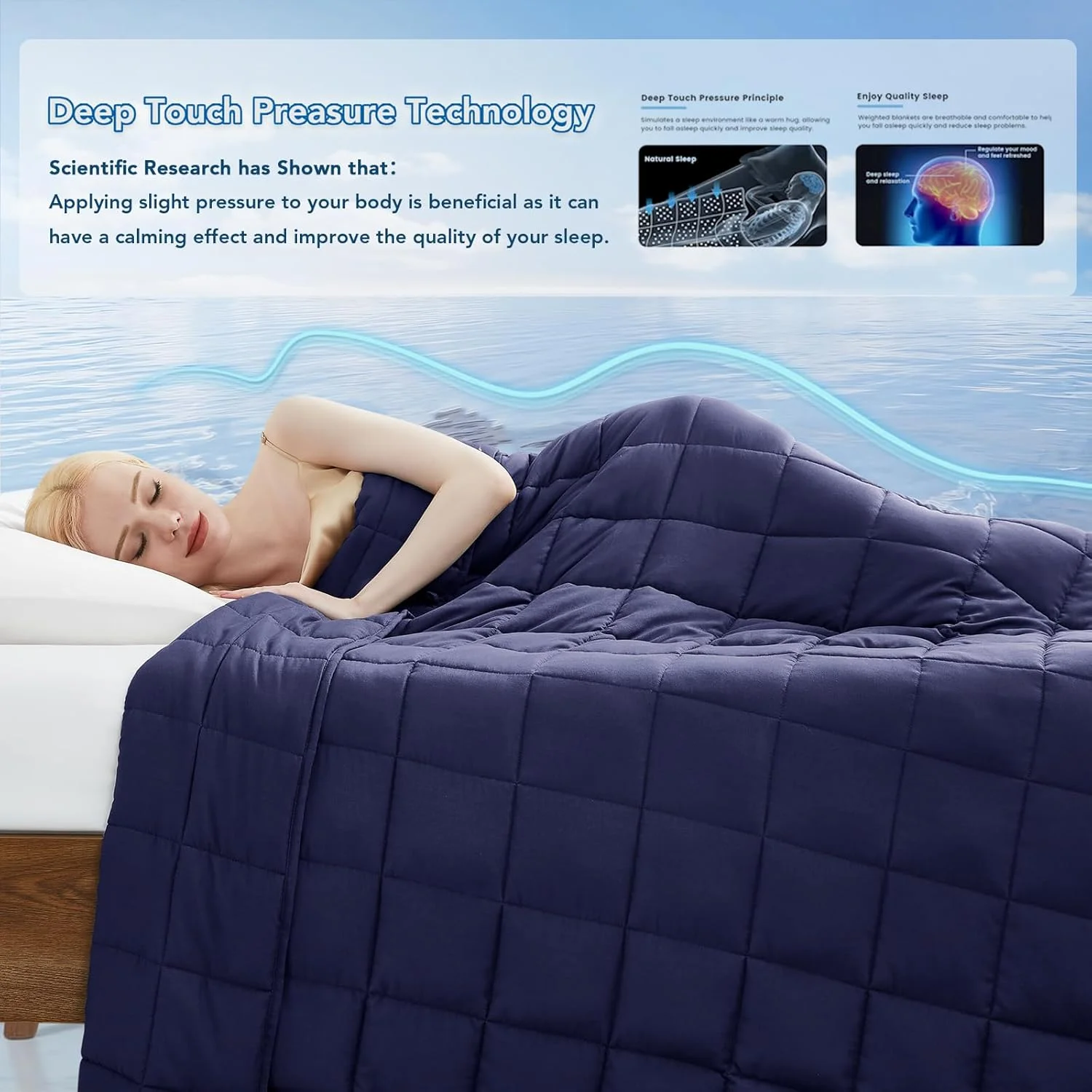 پتوی سنگین تاپسی (5.4 کیلوگرم، سایز کوئین 152x203 سانتی متر) خنک کننده و تنفس پذیر، جنس میکروفیبر با مهره های شیشه ای، پتوی بزرگسال مناسب تمام فصول، تابستان، پاییز، زمستان، نرم، ضخیم و راحت