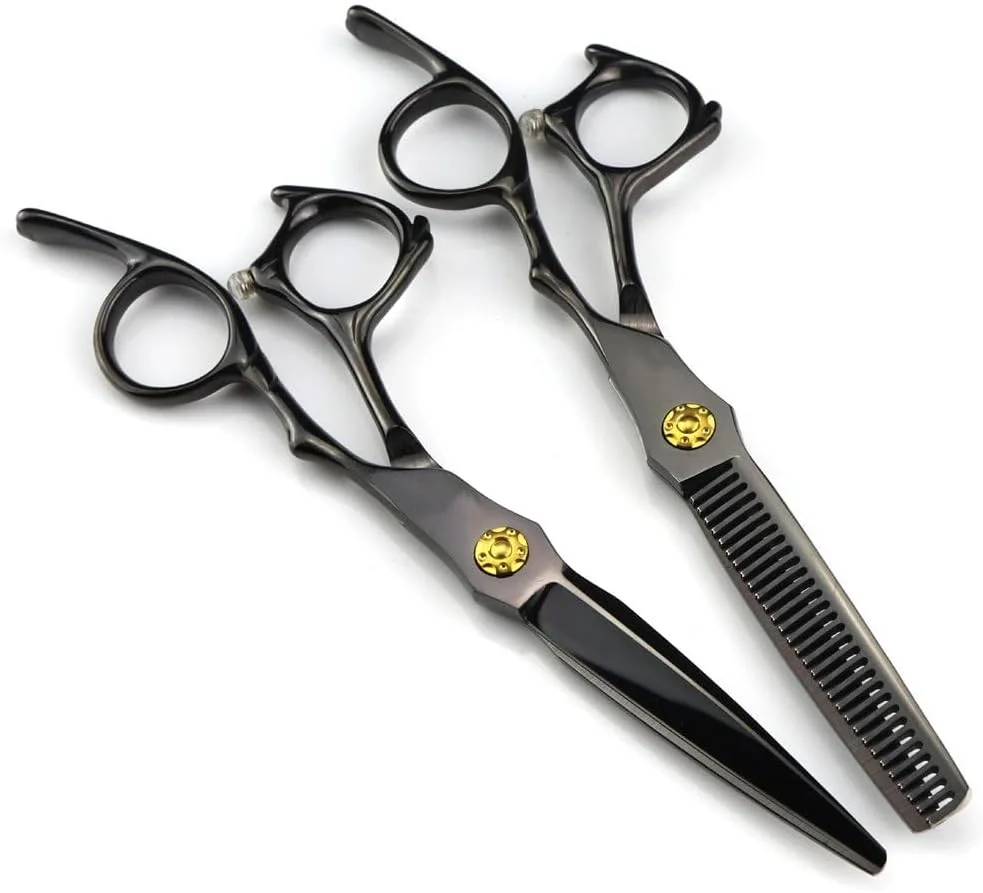 قیچی آرایشگری مو، 6 اینچ فولاد حرفه ای Jp440C مشکی، قیچی برش مو، قیچی اصلاح مو، قیچی آرایشگر، قیچی پیتاژ -B، ست -B قیچی آرایشگری مو، 6 اینچ فولاد حرفه ای Jp440C مشکی، قیچی برش مو، قیچی اصلاح مو، قیچی آرایشگر، قیچی پیتاژ -B، ست -B