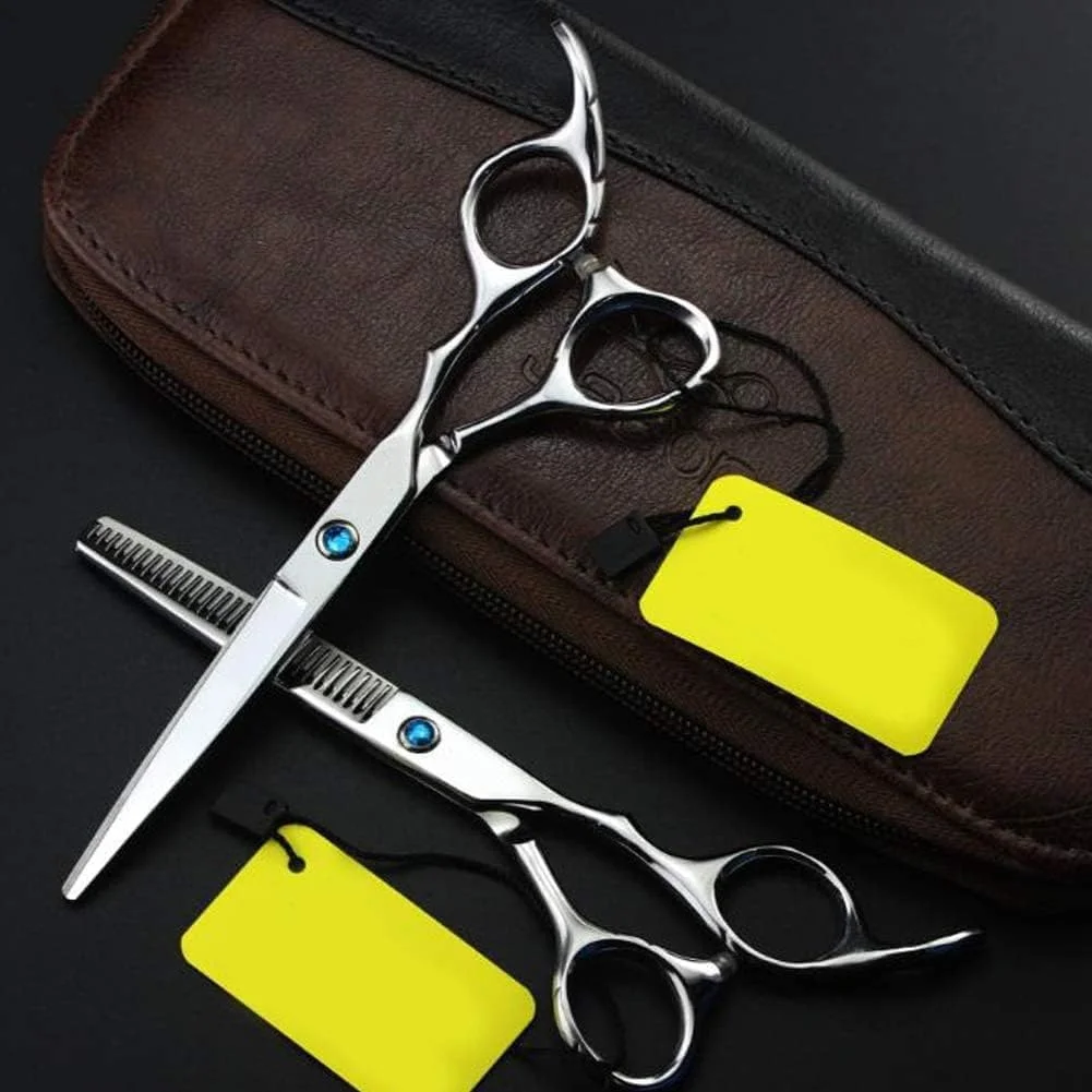 قیچی آرایشگری حرفه ای با تیغه های بسیار تیز / قیچی پیتاژ مو، طول کلی 6 اینچ (سایز: مجموعه 5.5 اینچی) قیچی آرایشگری حرفه ای با تیغه های بسیار تیز / قیچی پیتاژ مو، طول کلی 6 اینچ (سایز: مجموعه 5.5 اینچی)