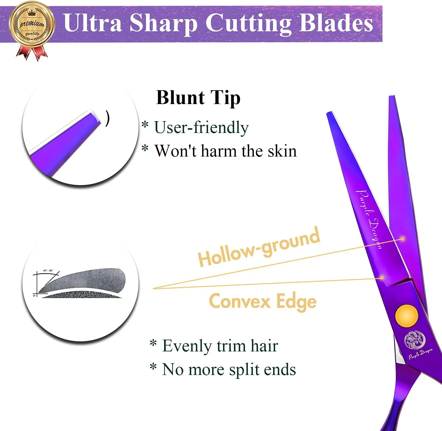 ست قیچی آرایشگری اژدهای بنفش 5.5 اینچی به همراه تیغ، کیف چرمی قیچی، قیچی آرایشگری و قیچی پیتاژ/حجم دهنده مو برای آرایشگران حرفه ای یا استفاده در منزل () ست قیچی آرایشگری اژدهای بنفش 5.5 اینچی به همراه تیغ، کیف چرمی قیچی، قیچی آرایشگری و قیچی پیتاژ/حجم دهنده مو برای آرایشگران حرفه ای یا استفاده در منزل ()