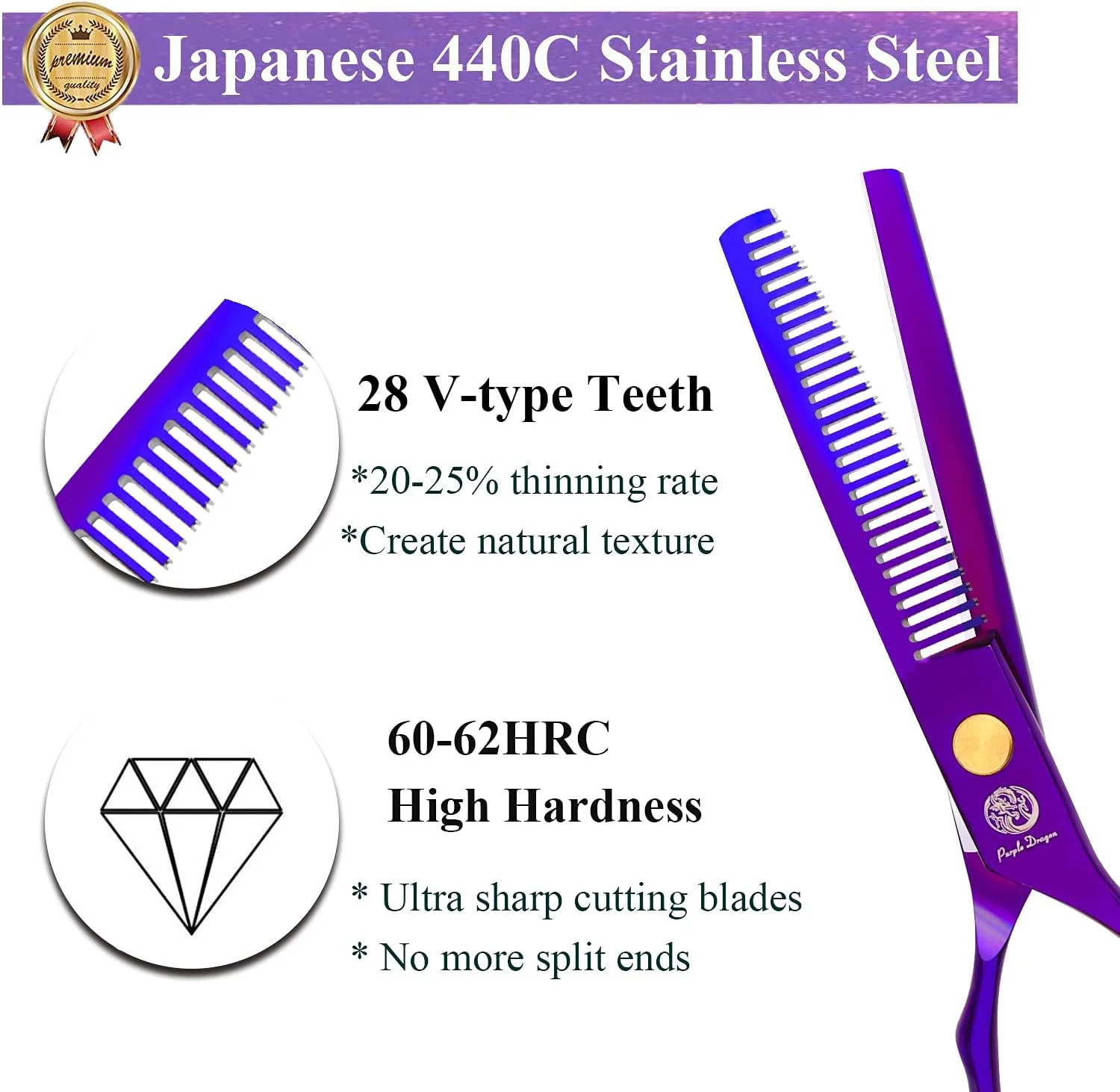 ست قیچی آرایشگری اژدهای بنفش 5.5 اینچی به همراه تیغ، کیف چرمی قیچی، قیچی آرایشگری و قیچی پیتاژ/حجم دهنده مو برای آرایشگران حرفه ای یا استفاده در منزل () ست قیچی آرایشگری اژدهای بنفش 5.5 اینچی به همراه تیغ، کیف چرمی قیچی، قیچی آرایشگری و قیچی پیتاژ/حجم دهنده مو برای آرایشگران حرفه ای یا استفاده در منزل ()