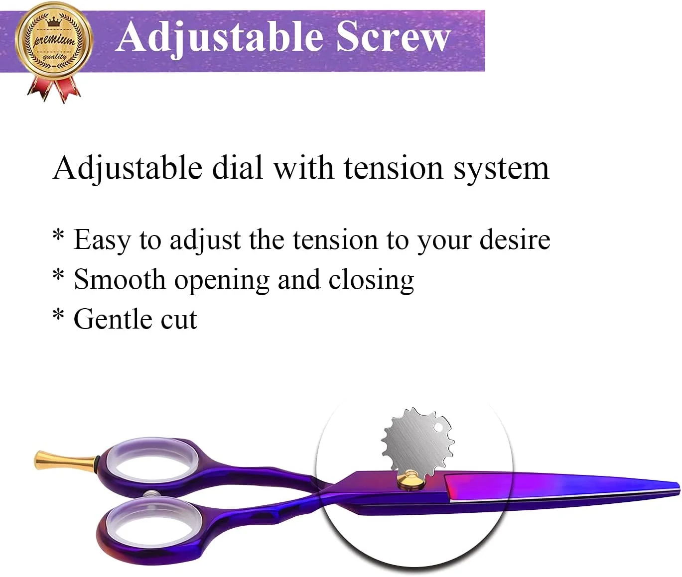 ست قیچی آرایشگری اژدهای بنفش 5.5 اینچی به همراه تیغ، کیف چرمی قیچی، قیچی آرایشگری و قیچی پیتاژ/حجم دهنده مو برای آرایشگران حرفه ای یا استفاده در منزل () ست قیچی آرایشگری اژدهای بنفش 5.5 اینچی به همراه تیغ، کیف چرمی قیچی، قیچی آرایشگری و قیچی پیتاژ/حجم دهنده مو برای آرایشگران حرفه ای یا استفاده در منزل ()