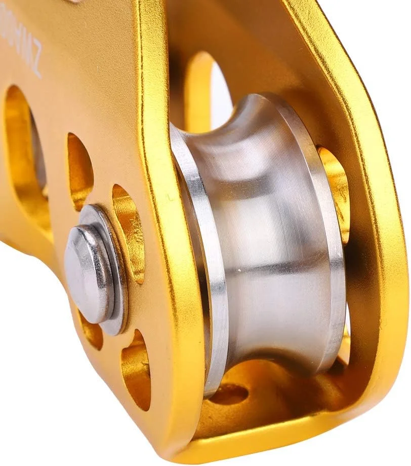 قرقره دوبل استیل ضد زنگ 30KN، ترولی کابل زیپ لاین، تجهیزات نجات صخره نوردی در فضای باز، کار در ارتفاع