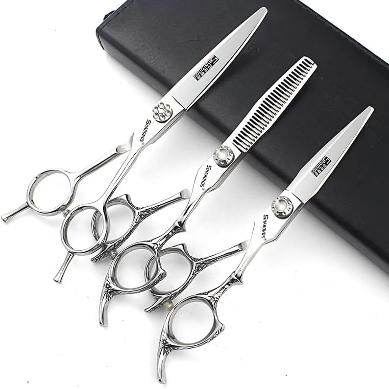 قیچی آرایشگری حرفه ای 6/7 اینچی، قیچی اصلاح مو، قیچی پیتاژ، قیچی مدلینگ، ست آرایشگری و پیرایش مو (3 تکه - C) قیچی آرایشگری حرفه ای 6/7 اینچی، قیچی اصلاح مو، قیچی پیتاژ، قیچی مدلینگ، ست آرایشگری و پیرایش مو (3 تکه - C)